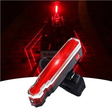 Luz de advertencia de seguridad láser para bicicleta USB